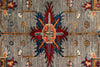 6x8 Gray and Ivory Kazak Tribal Rug