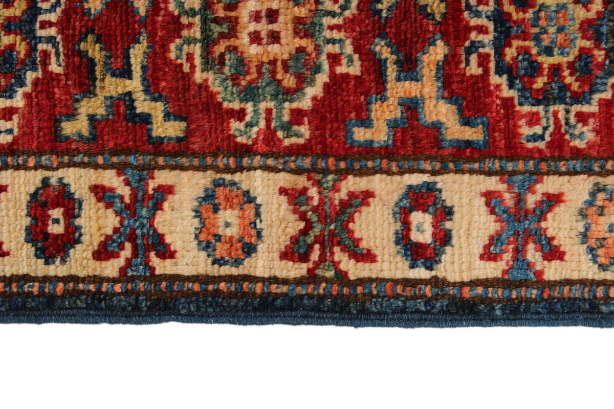 4x6 Navy and Red Kazak Tribal Rug