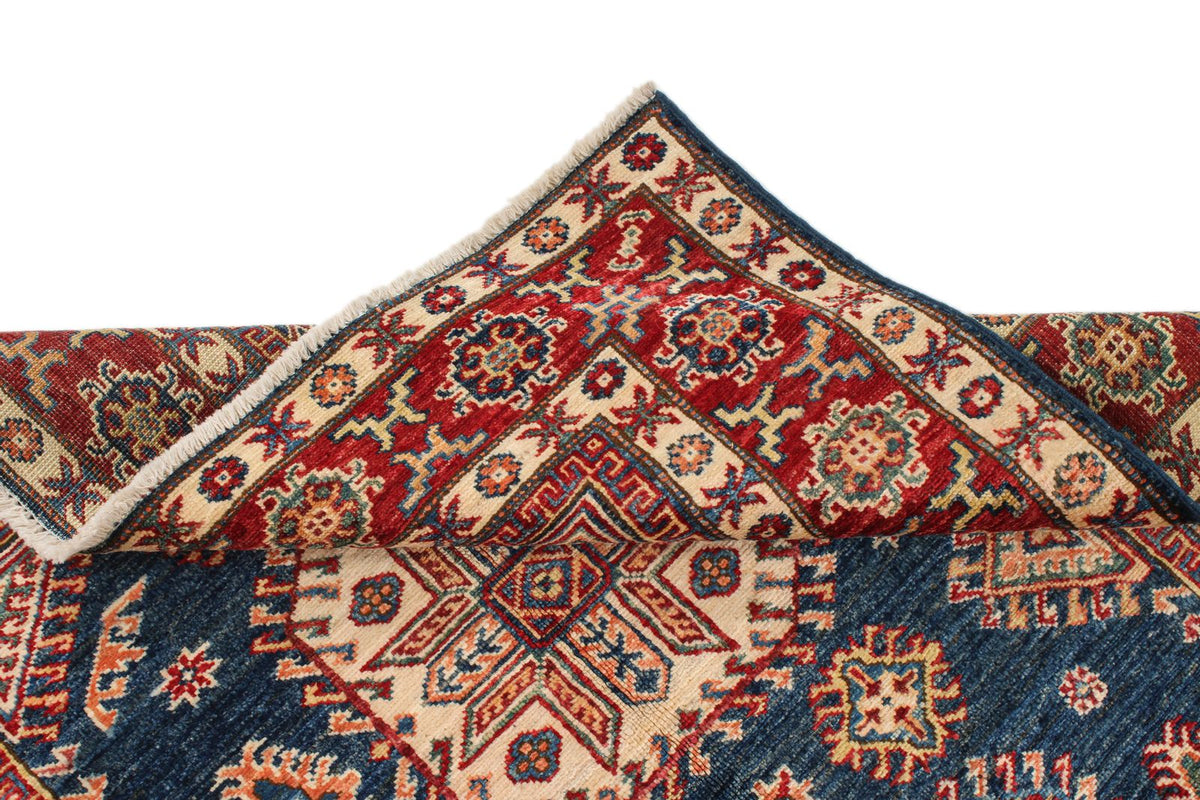 4x6 Navy and Red Kazak Tribal Rug