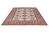 8x10 Ivory and Red Kazak Tribal Rug