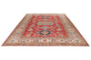 9x12 Red and Ivory Kazak Tribal Rug