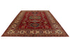 9x12 Red and Ivory Kazak Tribal Rug