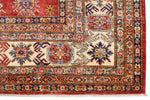 9x12 Red and Ivory Kazak Tribal Rug