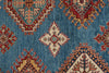 9x12 Light Blue and Ivory Kazak Tribal Rug