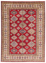 9x12 Red and Beige Kazak Tribal Rug