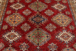 9x12 Red and Beige Kazak Tribal Rug