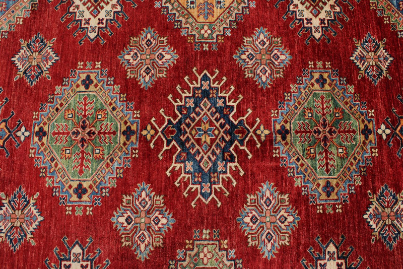 9x12 Red and Beige Kazak Tribal Rug