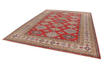 9x12 Red and Beige Kazak Tribal Rug