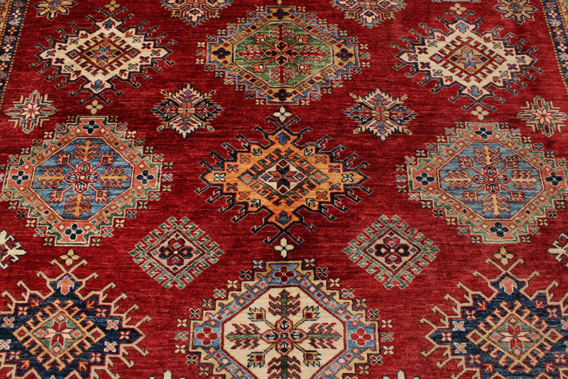 9x12 Red and Beige Kazak Tribal Rug