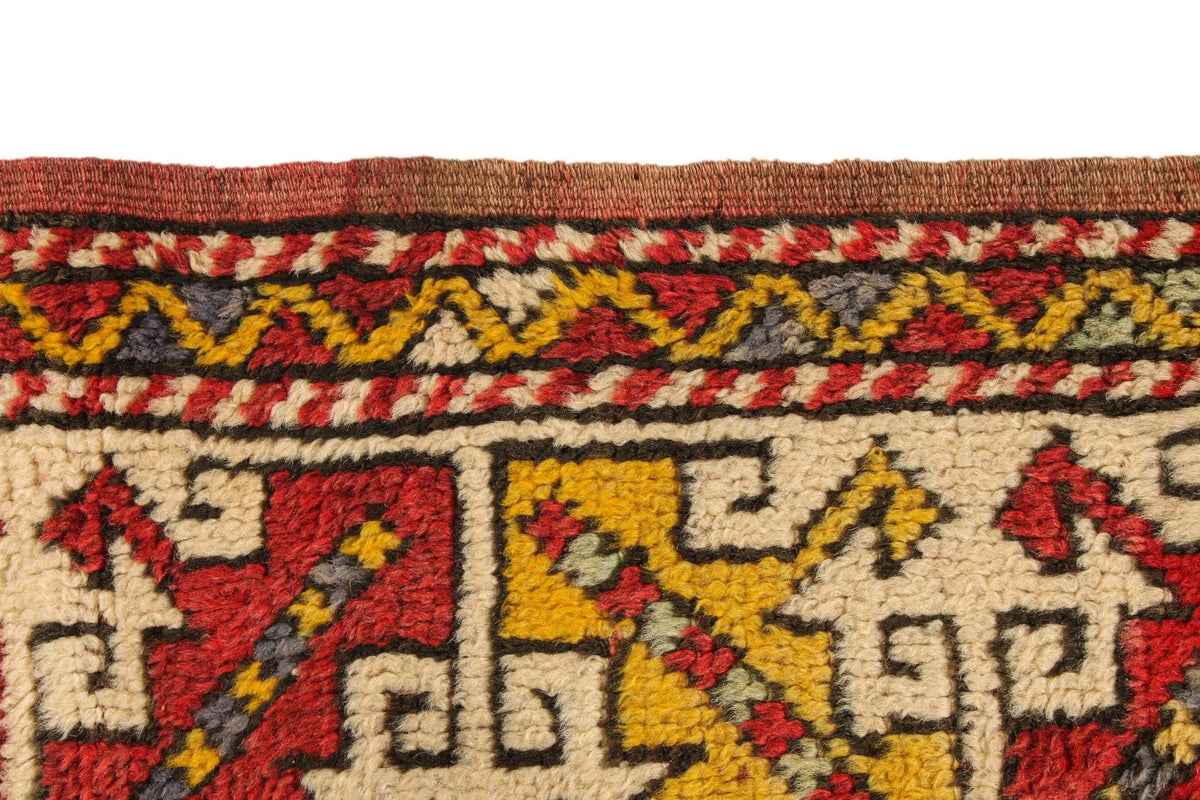 4x6 Red and Ivory Turkish Tribal Rug