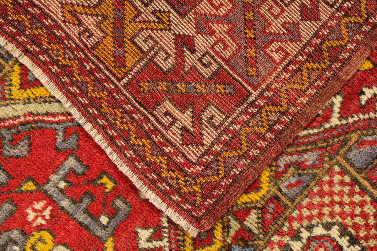 4x6 Red and Ivory Turkish Tribal Rug