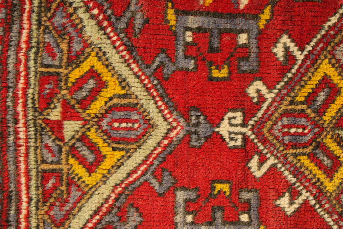 4x6 Red and Ivory Turkish Tribal Rug