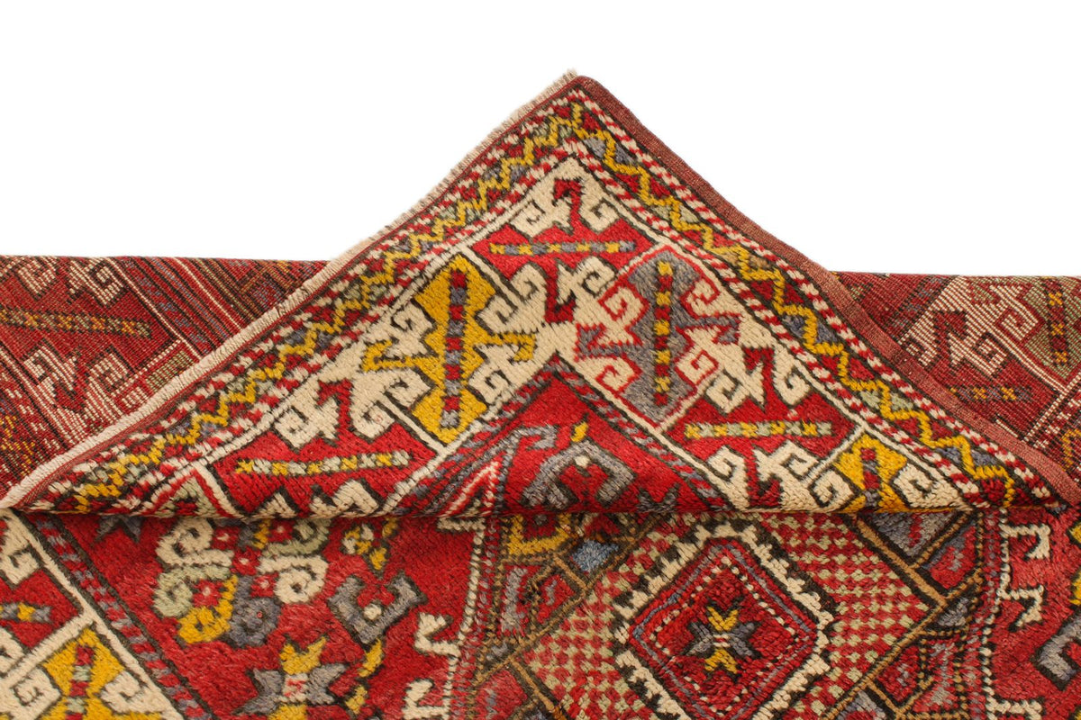 4x6 Red and Ivory Turkish Tribal Rug