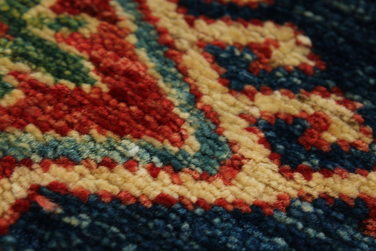3x10 Navy and Ivory Kazak Tribal Runner