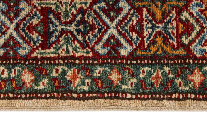 3x23 Ivory and Red Kazak Tribal Runner