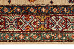 3x23 Ivory and Red Kazak Tribal Runner