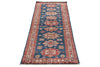 3x8 Navy and Red Kazak Tribal Runner