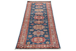 3x8 Navy and Red Kazak Tribal Runner