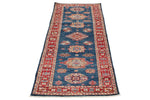 3x6 Navy and Red Kazak Tribal Runner