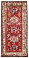 3x7 Red and Ivory Kazak Tribal Runner