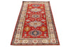 3x7 Red and Ivory Kazak Tribal Runner
