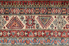 6x9 Navy and Ivory Kazak Tribal Rug