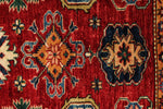 7x7 Red and Ivory Kazak Tribal Rug