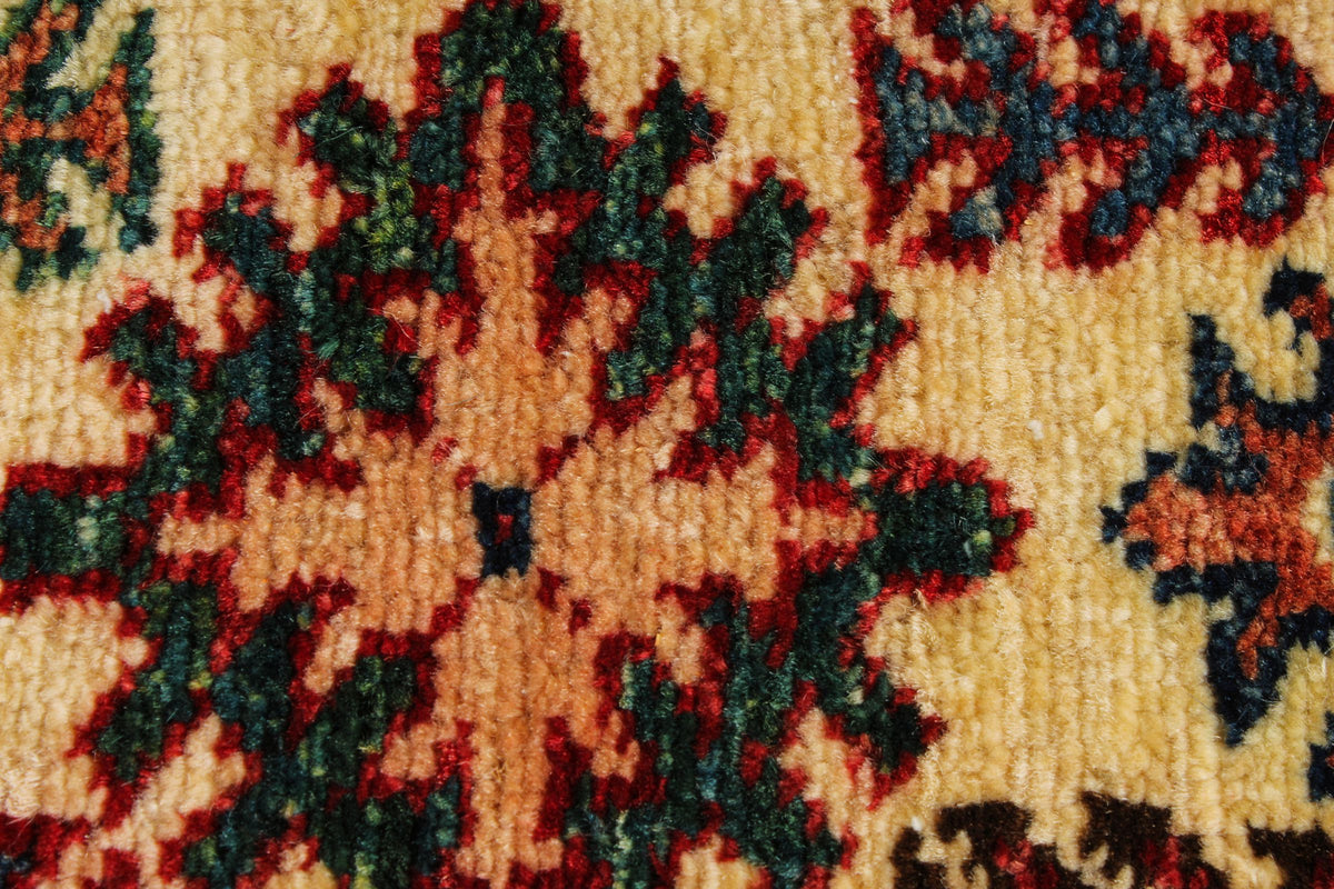 7x7 Red and Ivory Kazak Tribal Rug