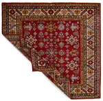 6x6 Red and Ivory Kazak Tribal Rug