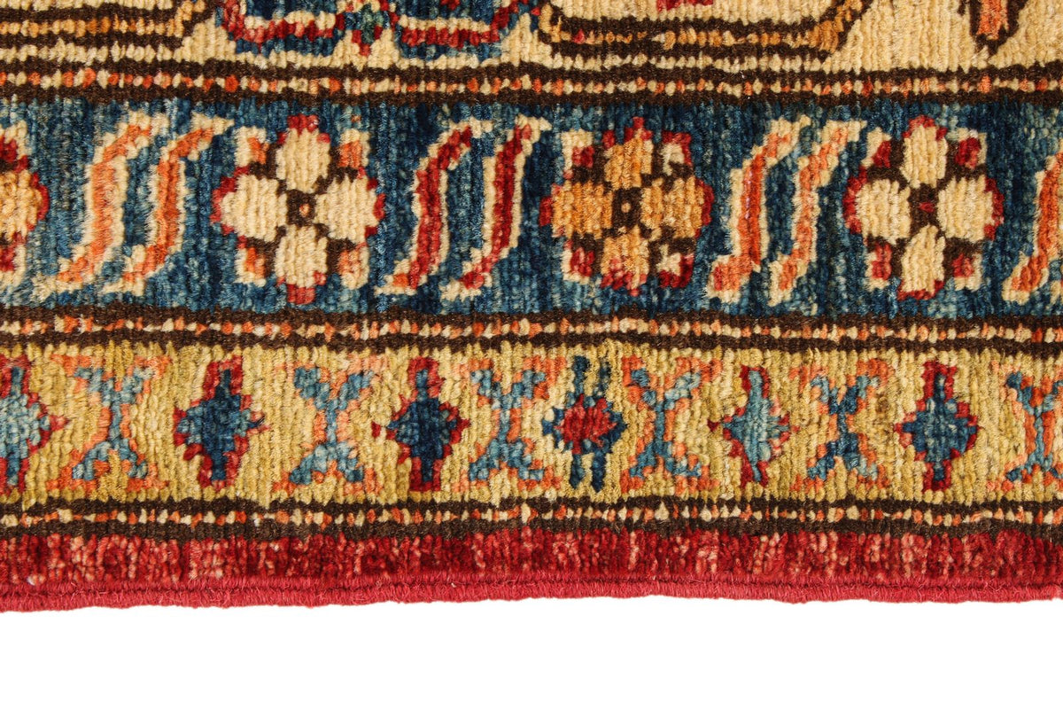 6x6 Red and Ivory Kazak Tribal Rug
