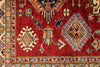 5x7 Red and Ivory Kazak Tribal Rug