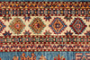 5x7 Blue and Ivory Kazak Tribal Rug