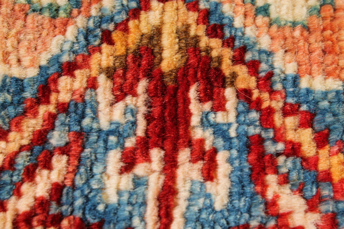 5x7 Green and Ivory Kazak Tribal Rug