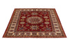 5x5 Red and Ivory Kazak Tribal Rug