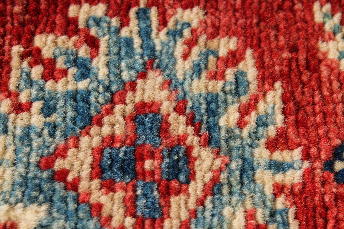 5x7 Blue and Red Kazak Tribal Rug