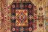 4x6 Brown and Multicolor Kazak Tribal Rug