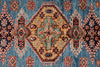 4x6 Blue and Red Kazak Tribal Rug