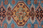 4x6 Blue and Red Kazak Tribal Rug