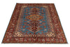 4x6 Blue and Red Kazak Tribal Rug