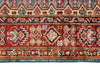 4x6 Blue and Red Kazak Tribal Rug