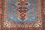 4x6 Blue and Red Kazak Tribal Rug