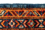 4x6 Blue and Red Kazak Tribal Rug