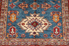 4x6 Blue and Red Kazak Tribal Rug