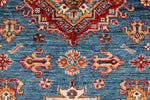 4x6 Blue and Red Kazak Tribal Rug