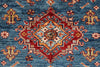 4x6 Blue and Red Kazak Tribal Rug