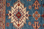 4x6 Blue and Red Kazak Tribal Rug