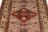 4x6 Gray and Ivory Kazak Tribal Rug