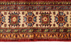 4x5 Red and Ivory Kazak Tribal Rug