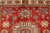 4x5 Red and Ivory Kazak Tribal Rug