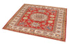 4x5 Red and Ivory Kazak Tribal Rug